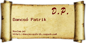Dancsó Patrik névjegykártya