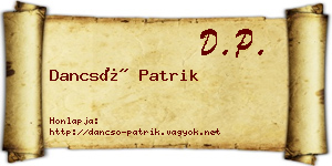 Dancsó Patrik névjegykártya