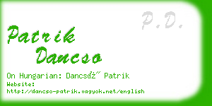 patrik dancso business card